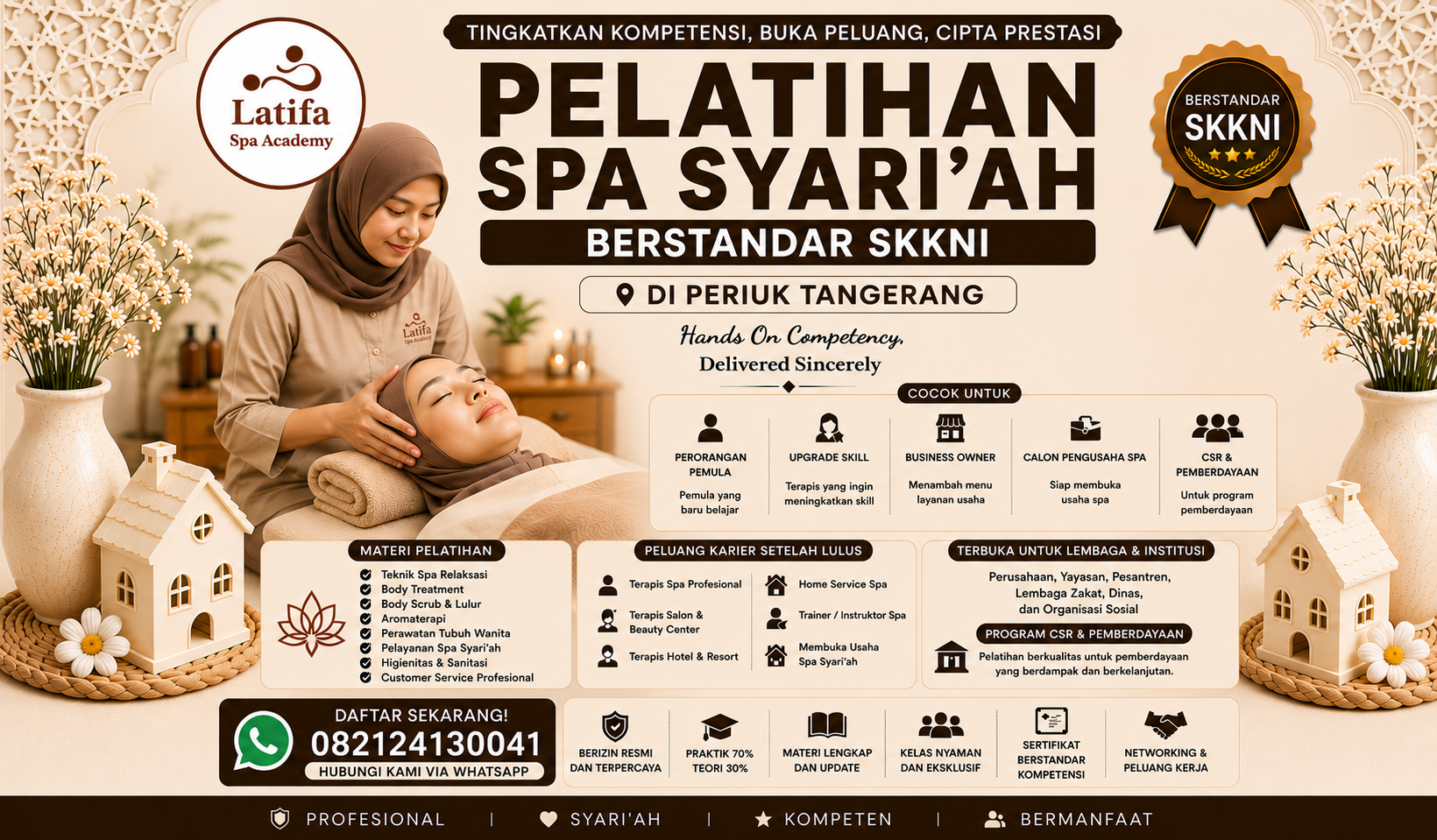 Pelatihan Spa Syari'ah Berstandar SKKNI di Periuk Tangerang 082124130041